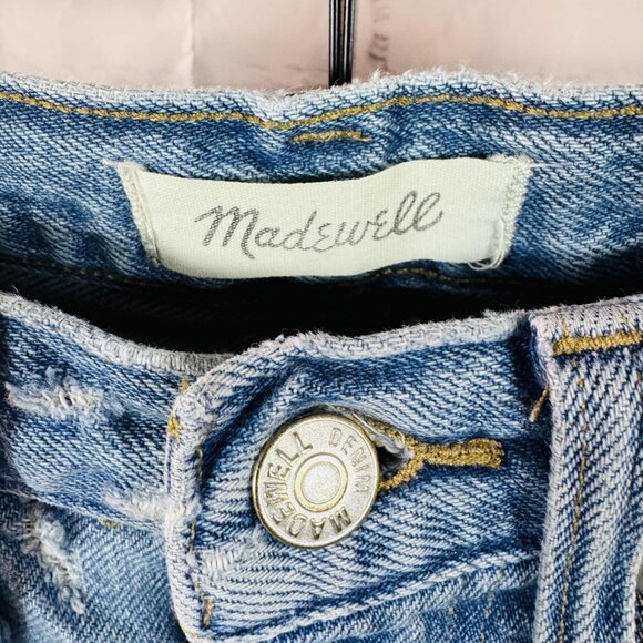 Madewell The Mom Jean | Size 25 | Light Wash Distressed Denim - Picture 4 of 12